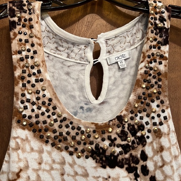 CACHE PRINT TANK TOP WITH EMBELLISHMENTS - Picture 4 of 9
